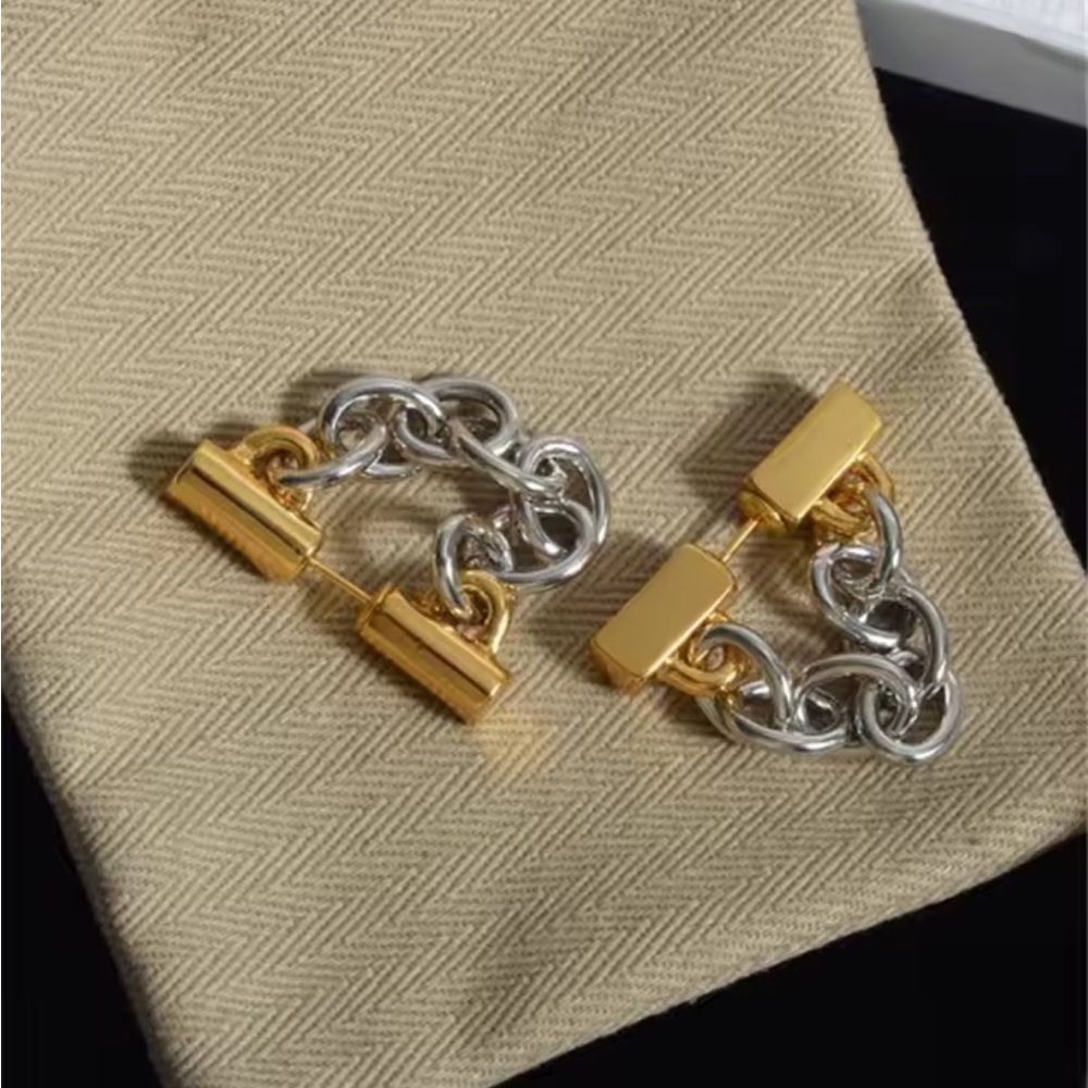 Zara Gold and Silver Chain Cufflinks Earrings